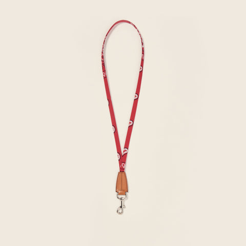 Tour de cou mousqueton gold/rouge